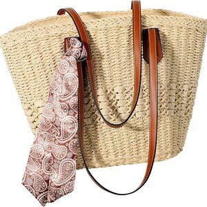 Beach Bags for Women, Summer Straw Bag, Woven Straw Beach Tote Bag Shoulder Hand